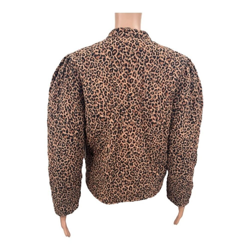 Something Navy Leopard Black Reversible Quilted J… - image 7